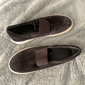 Vince gray suede slip-ons